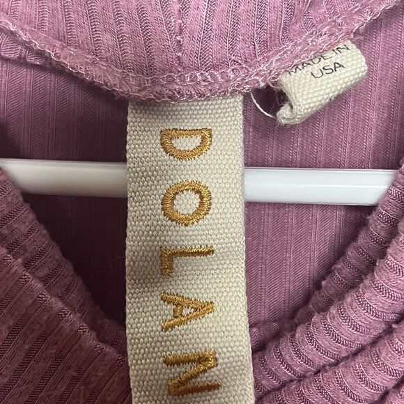 Anthropologie Dolan Left Coast Alissa Midi Dress Mauve Ribbed Cowl Neck XS Ad24 - Picture 10 of 10